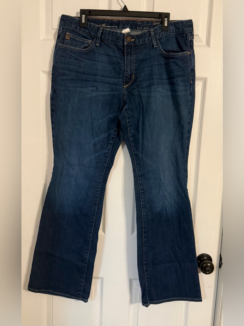 Eddie Bauer Women’s Size 16 Specially Dyed Curvy Boot Cut Dark Wash Jeans